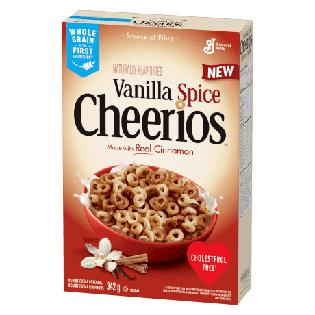 Cheerios CA, Vanilla Spice, front of pack, 342g